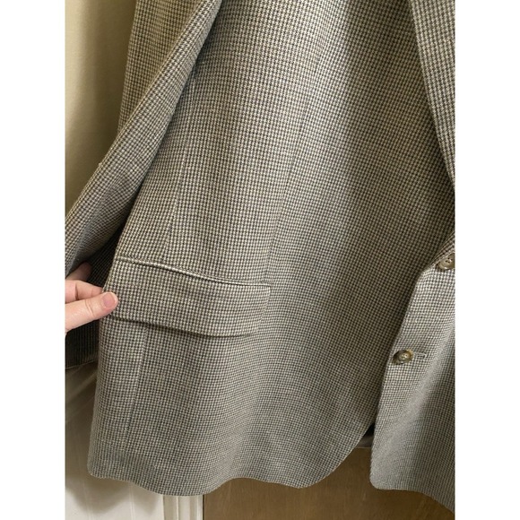 Vintage Alexander Julian Classics Blazer 48R Gray Herringbone Silk Wool Linen - Picture 3 of 16